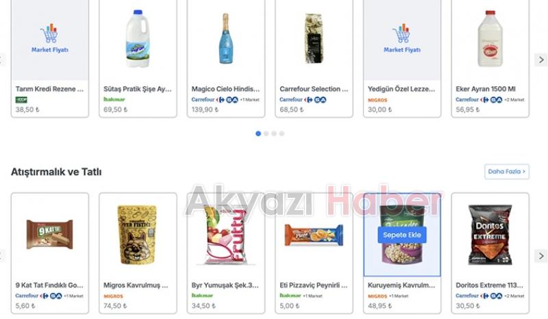 Market fiyatları tek sitede toplandı