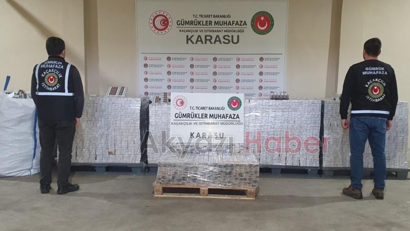 Karasu Limanı'nda 8.2 milyon liralık kaçak sigara operasyonu