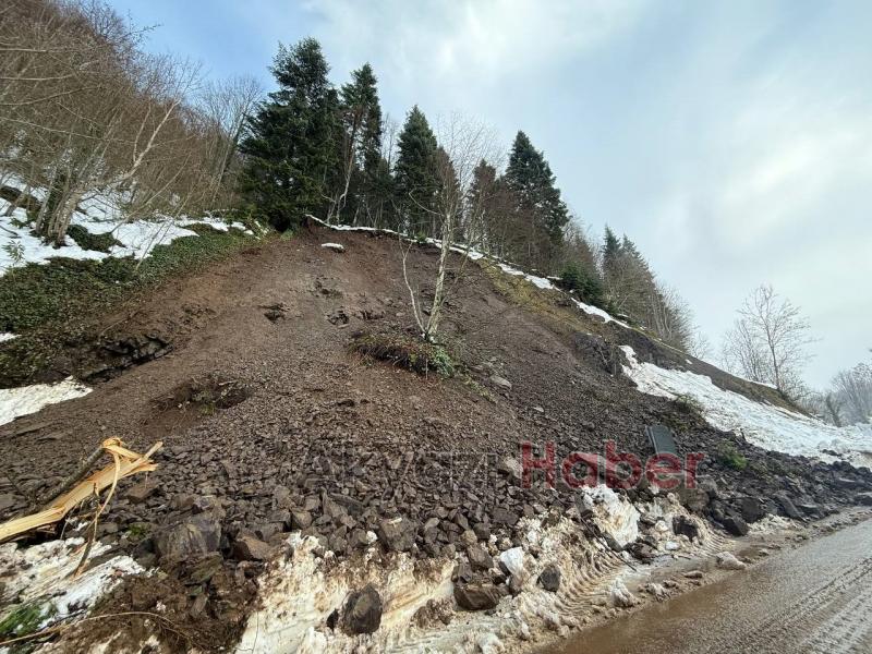 Çamdağı'nda heyelan meydana geldi