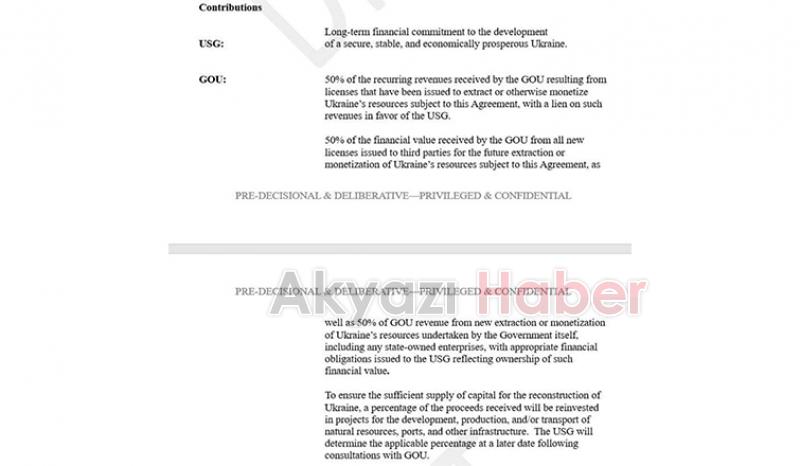 ABD'nin, Ukrayna'nın madenlerinin yarısını talep ettiği anlaşma sızdırıldı