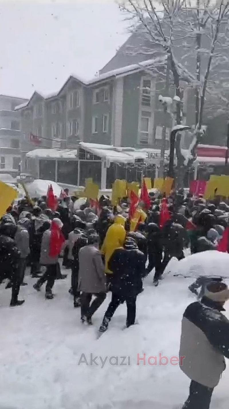 Kar demediler Gazze için yürüdüler