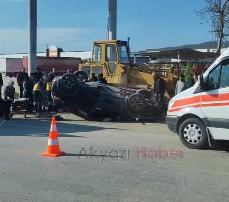 Hendek OSB kavşağında kaza