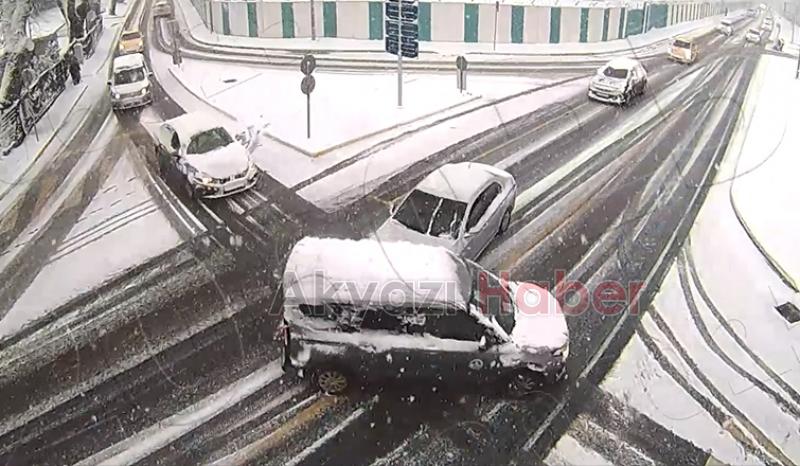 Sakarya kış kazaları kamerada