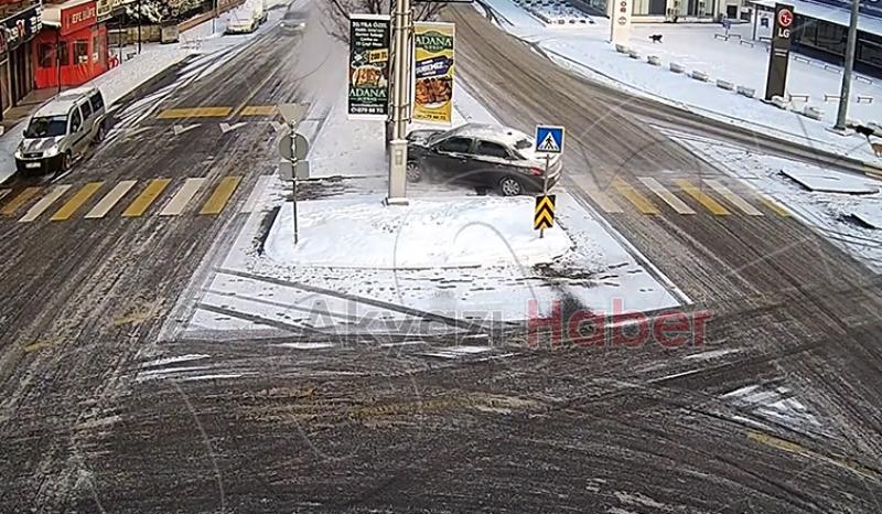 Sakarya kış kazaları kamerada