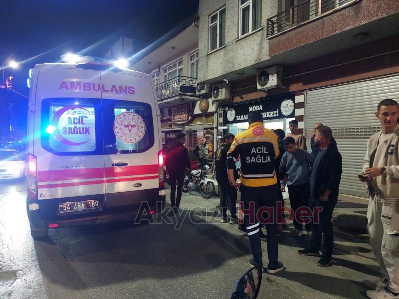 Caddede motosikletliler çarpıştı