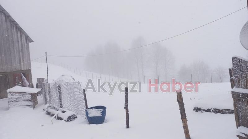 Akyazı'da kar yağışı