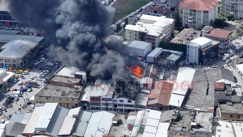 ASEM'deki büyük yangın Havadan görüntülendi
