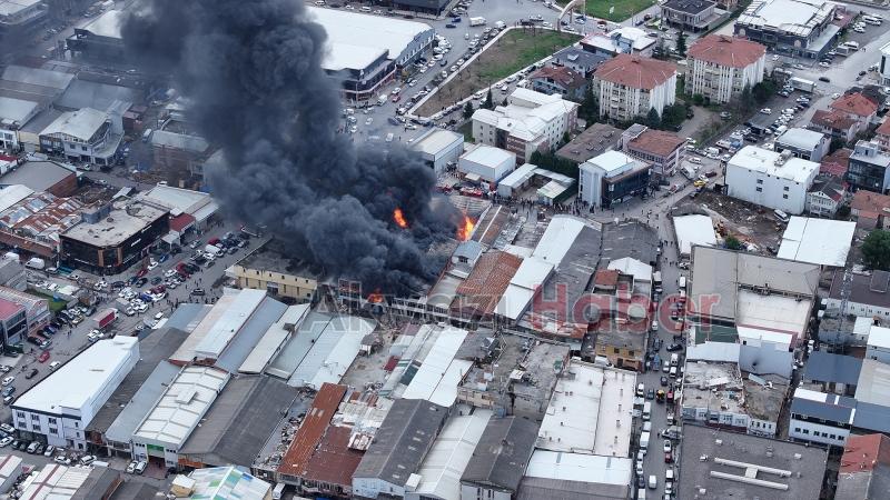 ASEM'deki büyük yangın Havadan görüntülendi