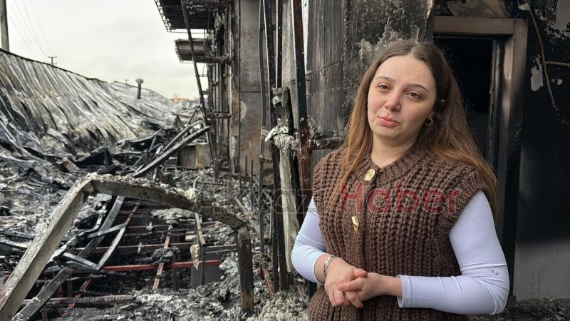 Yanan dev çocuk oyun alanından geriye bu görüntü kaldı