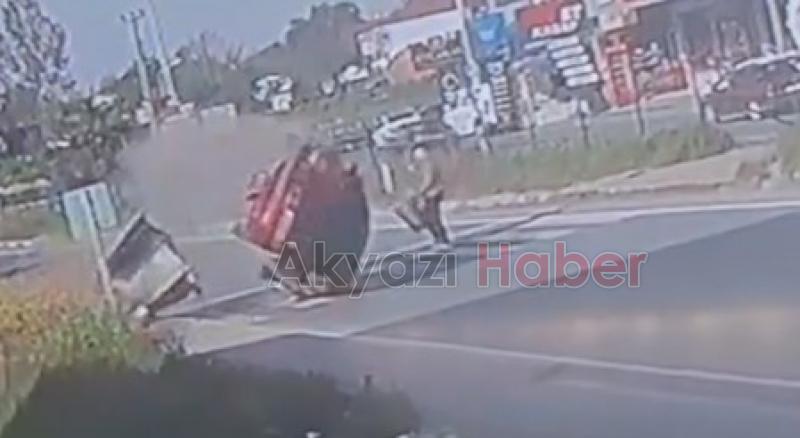 Yayanın saniyelerle ölümden döndüğü feci kaza kamerada