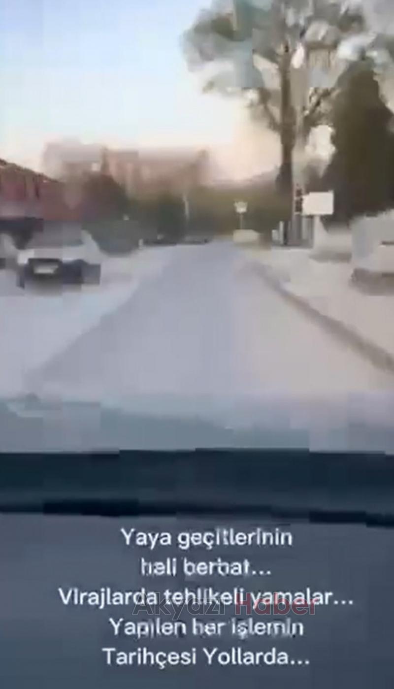 Akyazı-Altındere yolunda bozuk yol çilesi