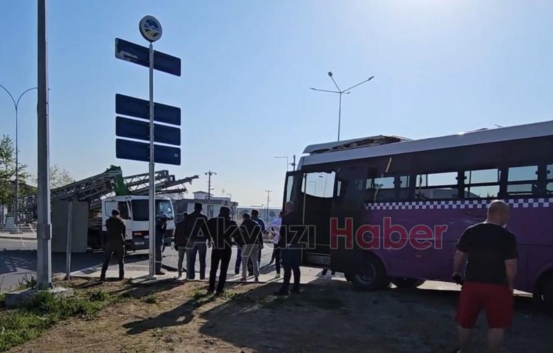 Halk otobüsüne çarpan kamyonu kullanan kişi ehliyetsiz çıktı