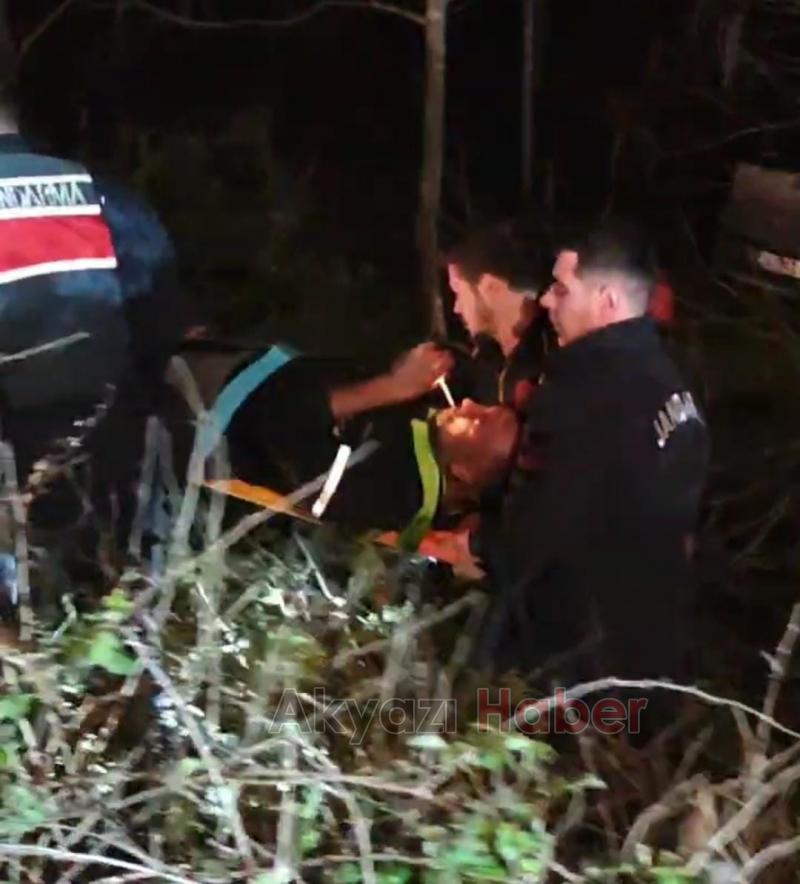 Şarampole uçan araçtan yaralı kurtarıldı, sedyede sigara yaktı