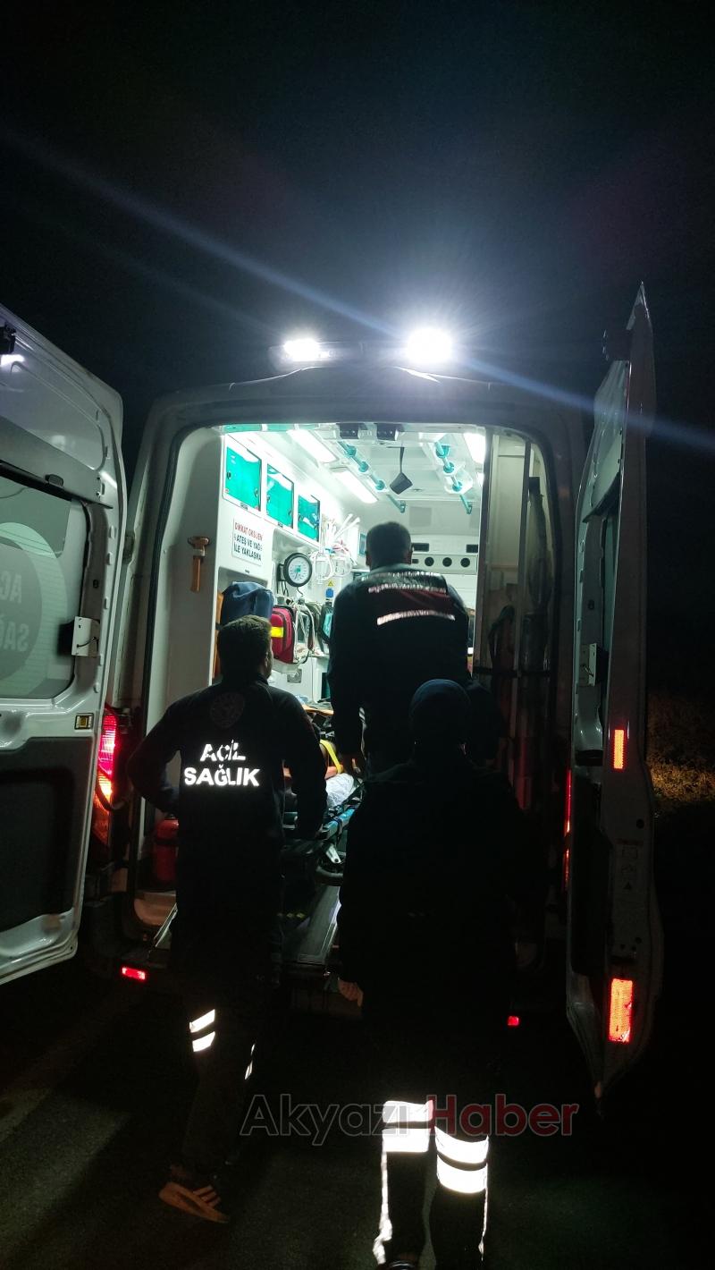 Şarampole uçan araçtan yaralı kurtarıldı, sedyede sigara yaktı