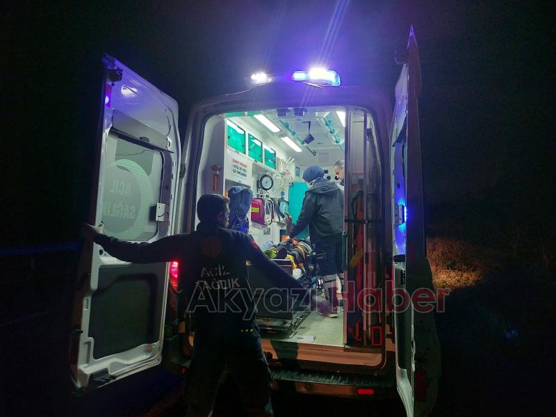 Şarampole uçan araçtan yaralı kurtarıldı, sedyede sigara yaktı