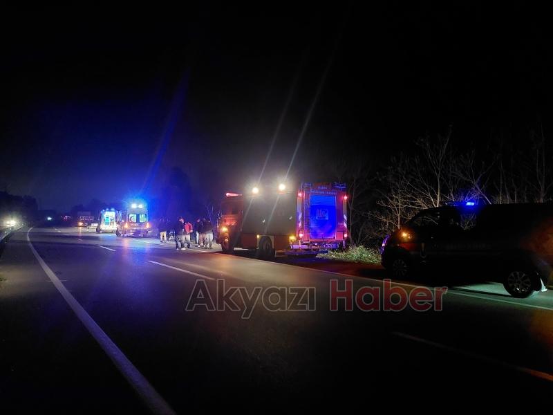 Şarampole uçan araçtan yaralı kurtarıldı, sedyede sigara yaktı