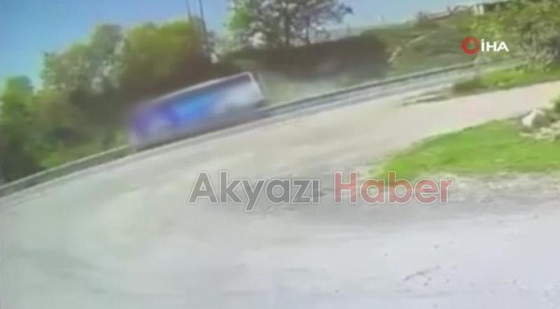 Yolcunun öldüğü kaza anı kamerada