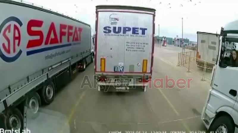 Depremde tırlar beşik gibi böyle sallandı