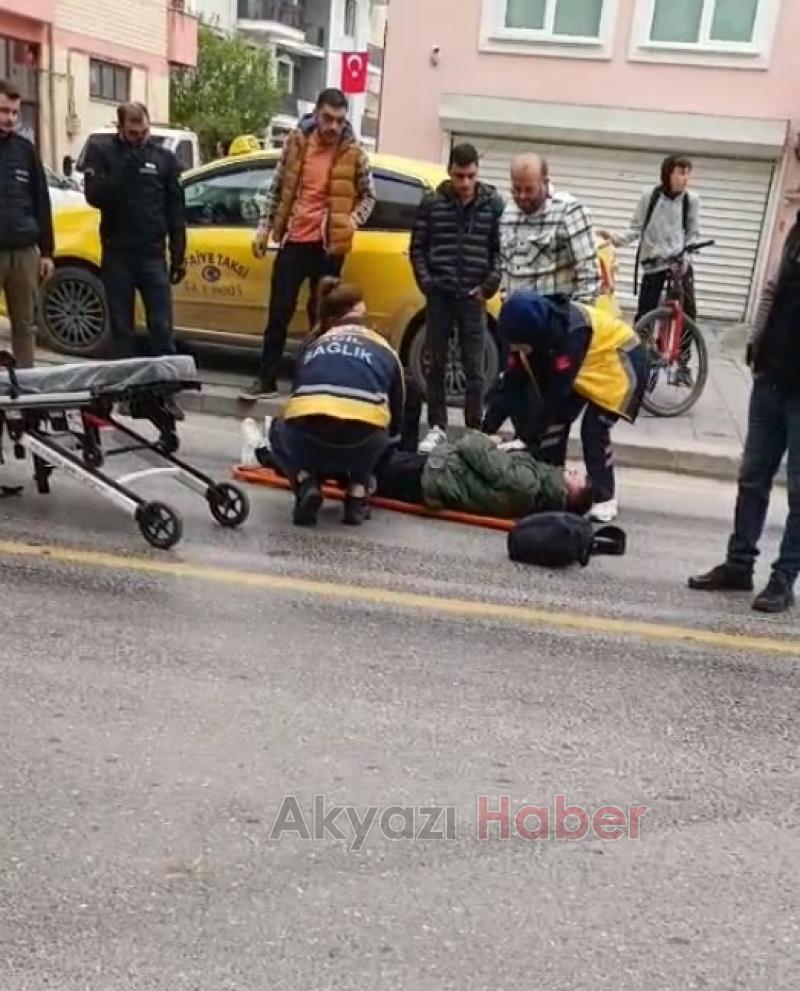 Yola Dökülen Sıvı Kazaya Neden Oldu: Motosikletli yaralandı.