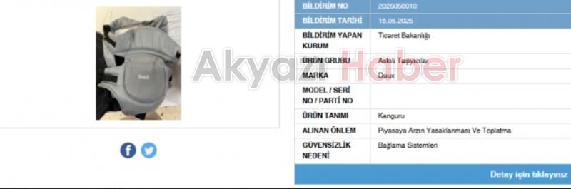 O ürünler için toplatma kararı