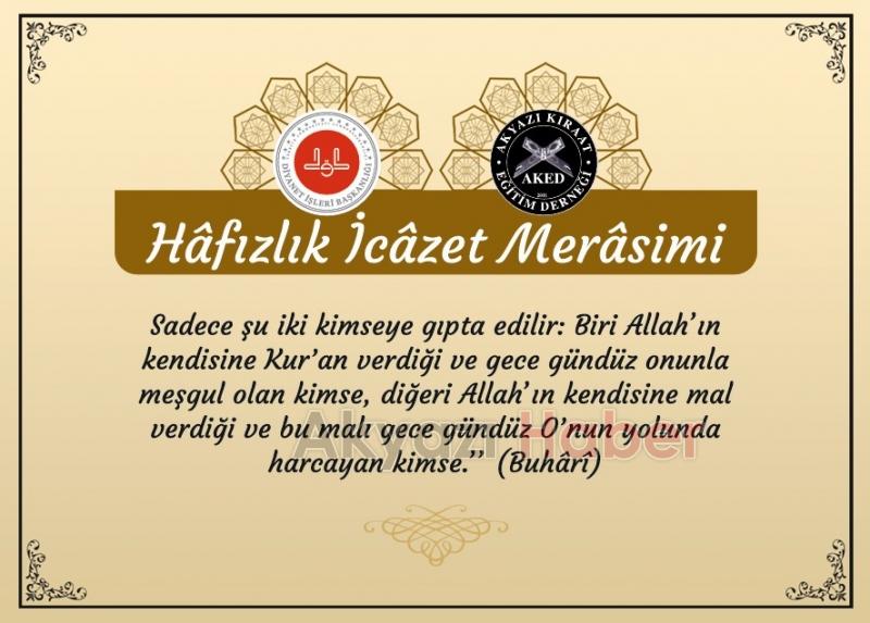 Sümeyye Hatun Kız Kur'an Kursu mezunları için icazet töreni