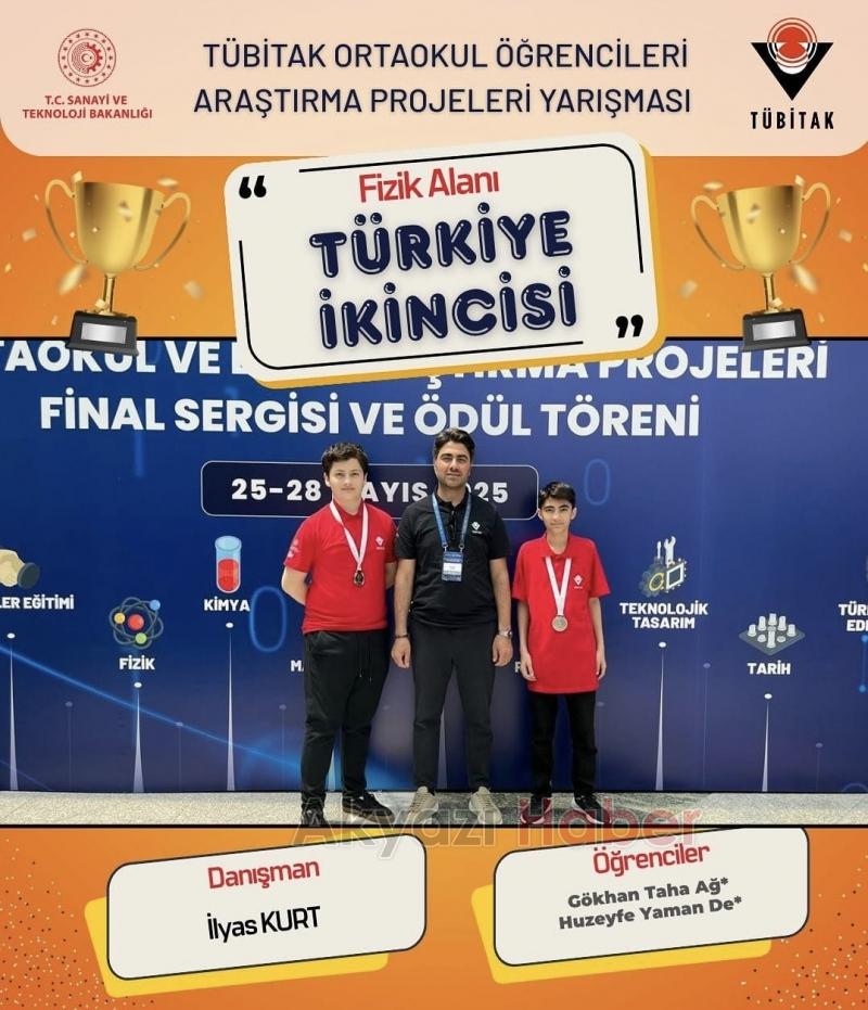 TÜBİTAK Yarışması'nda Türkiye ikincisi oldular