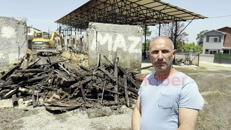 Satışını yaptığı kurbanlıkları yangında telef olan besici yaşadığı üzüntüyü anlattı