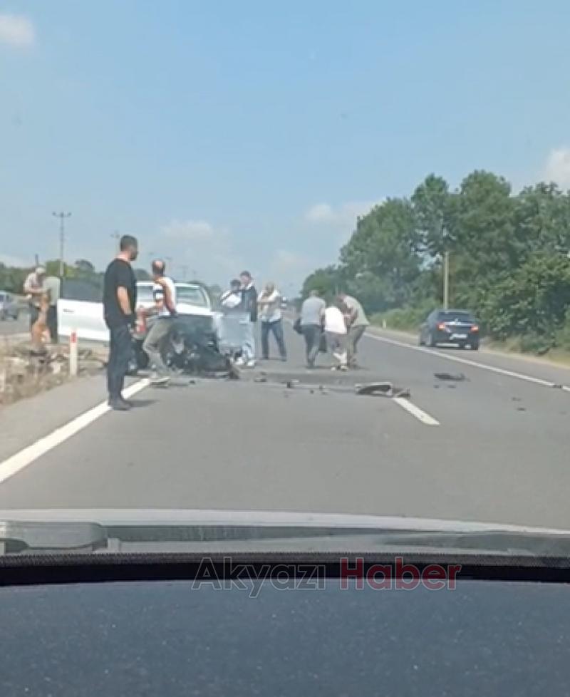 Kazada alev alan araçta can pazarı