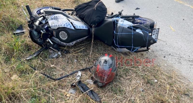Motosikletli ağır yaralanmıştı, kaza anı kamerada
