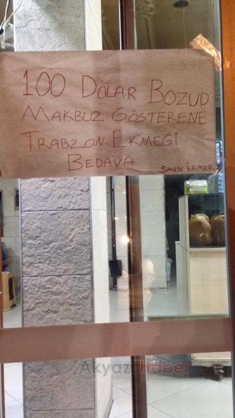 100 DOLAR BOZDURANA TRABZON EKMEĞİ BEDAVA
