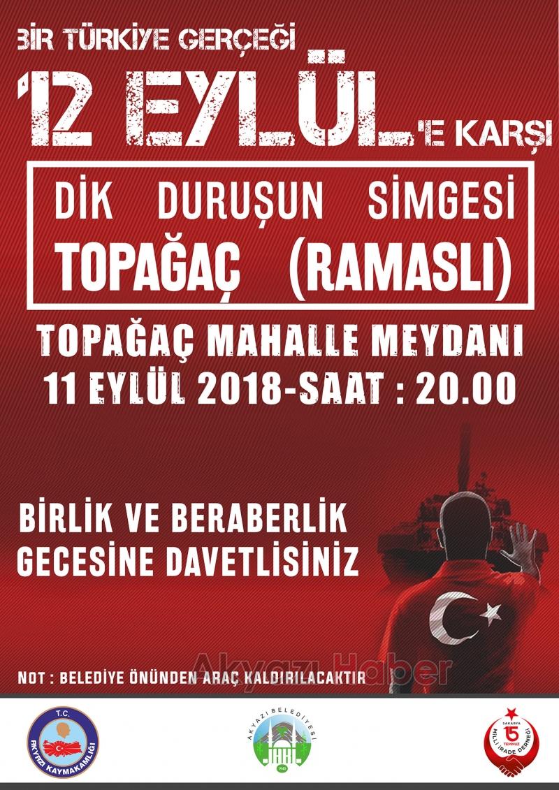 12 EYLÜL BİRLİK VE BERABERLİK GECESİNE DAVET