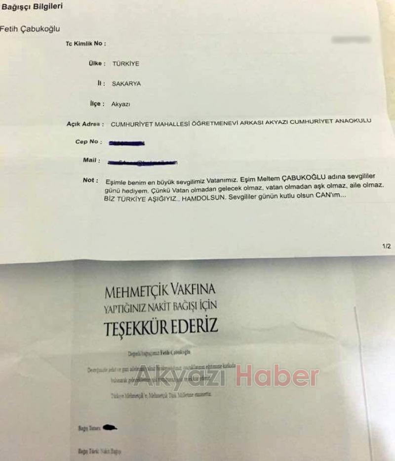 14 Şubat Hediyesi Olarak Mehmetçik Vakfı'na Bağış Yaptılar