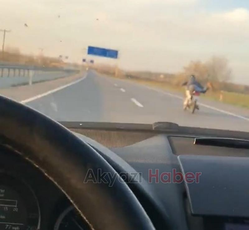 140 KM HIZLA MOTOSİKLETLE TEHLİKE HAREKET YAPTI