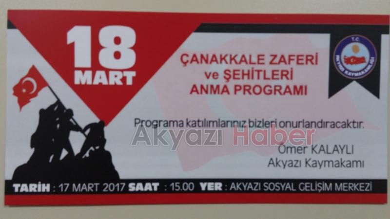 18 Mart Çanakkale Zaferi ve Şehitleri Anma Programına Davet