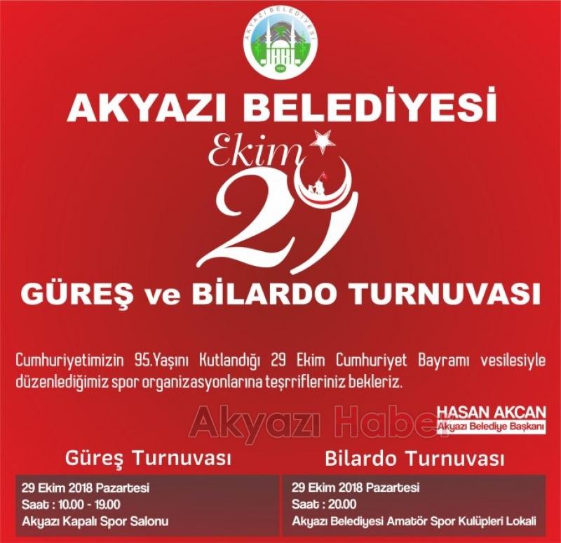 29 EKİM BİLARDO VE GÜREŞ TURNUVASINA DAVET