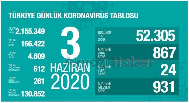 3 Haziran korona verileri