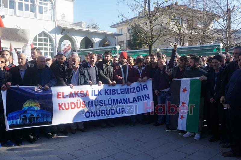 ABD’NİN KUDÜS KARARI AKYAZI’DA PROTESTO EDİLDİ