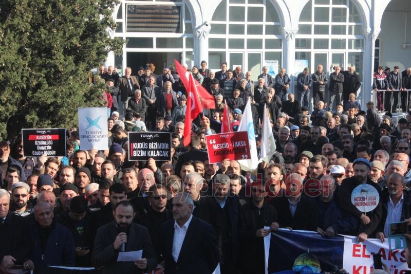 ABD’NİN KUDÜS KARARI AKYAZI’DA PROTESTO EDİLDİ