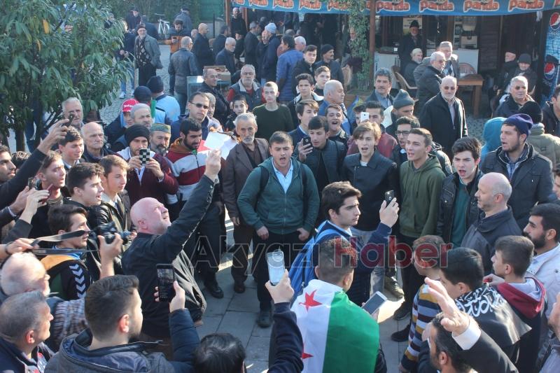ABD’NİN KUDÜS KARARI AKYAZI’DA PROTESTO EDİLDİ