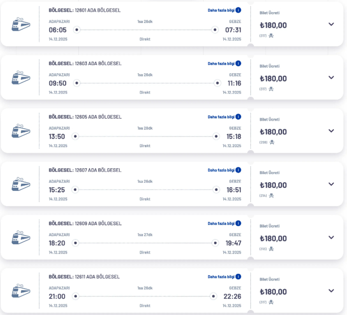 Ada Ekspresi’nin sefer saatleri değişti