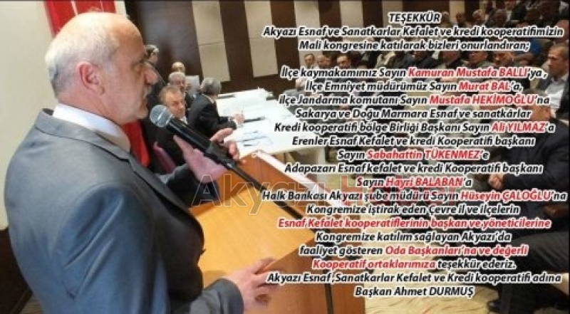 Ahmet Durmuş Teşekkür Etti