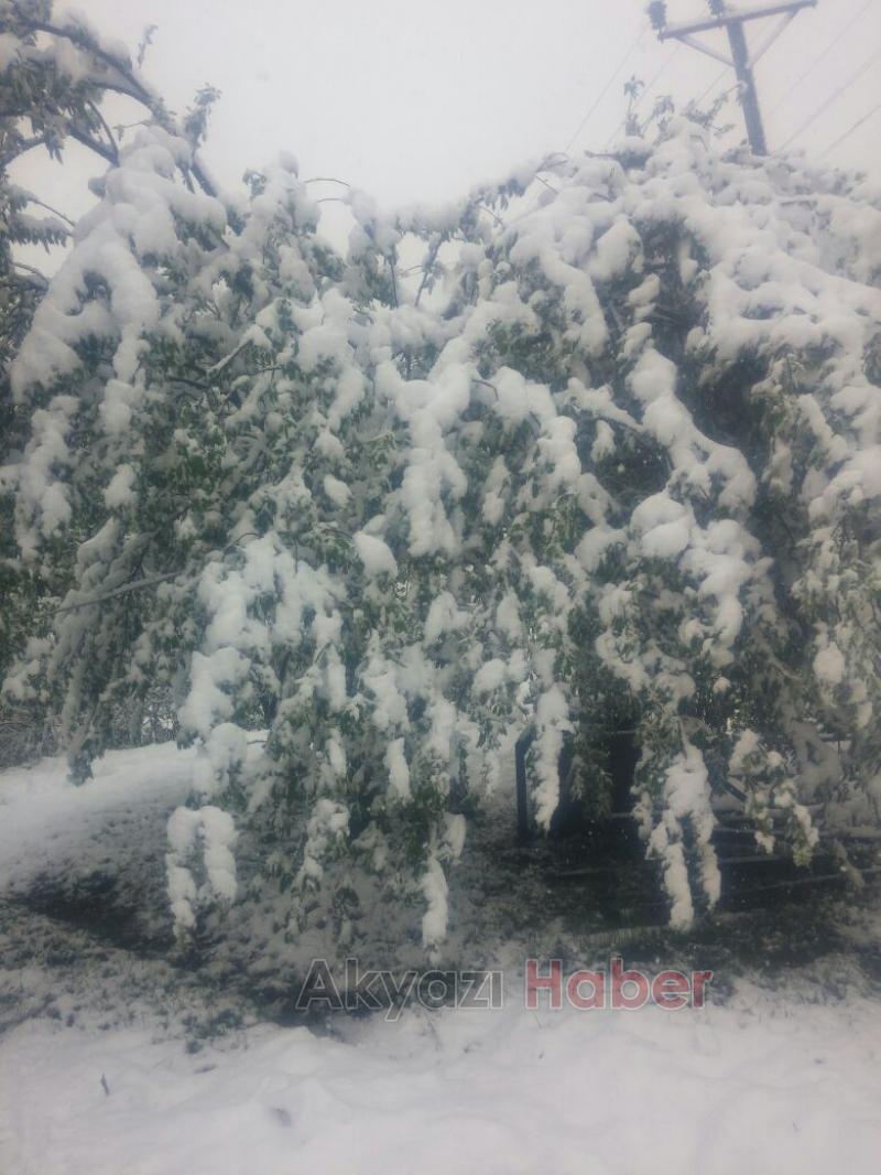 Akyazı 23 Nisana Karla Uyandı