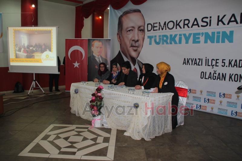 Akyazı Ak Parti Kadın Kolları Beşinci Olağan Kongresi Yapıldı