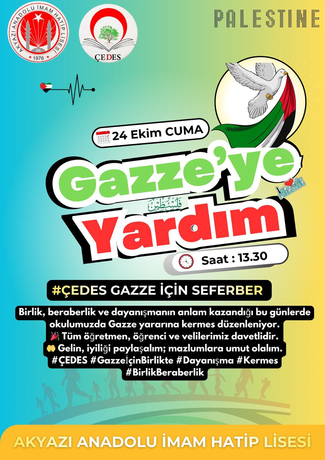 Akyazı Anadolu İmam Hatip Lisesi’nden Gazze için destek kermesi