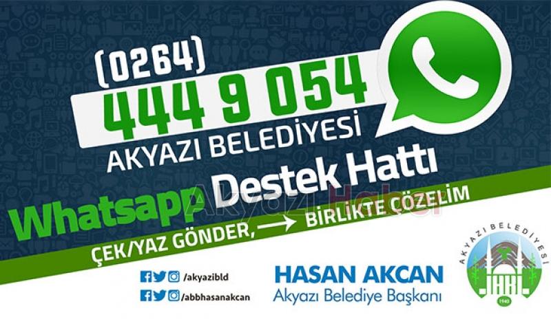 AKYAZI BELEDİYESİ WHATSAPP DESTEK HATTI DEVREDE