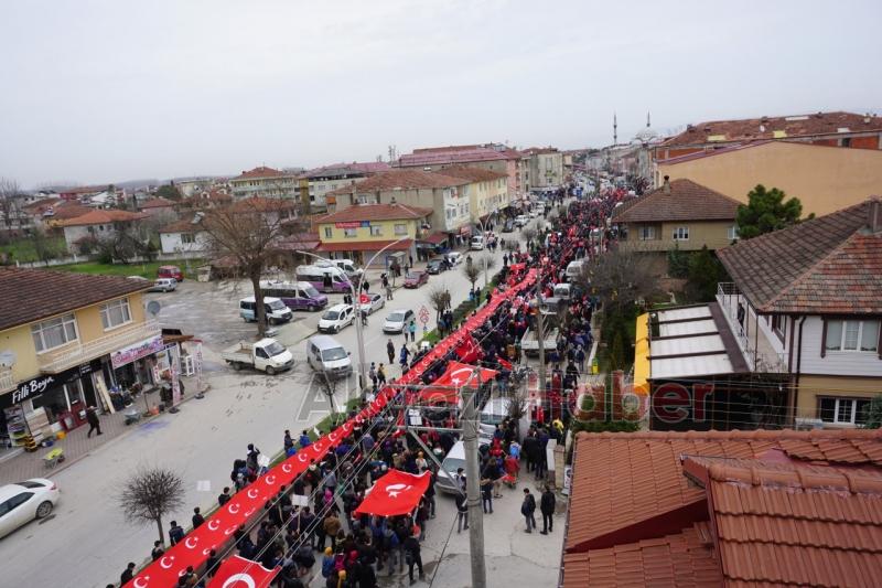 Akyazı'da Binler Mehmetçik İçin Yürüdü