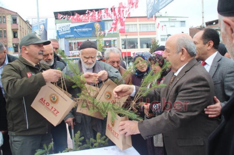 Akyazı da Dünya Ormancılık Günü nde 3 bin 500 fidan dağıtıldı