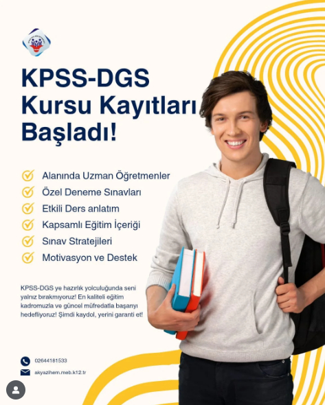 Akyazı'da KPSS ve DGS Kurs Kayıtları başladı!
