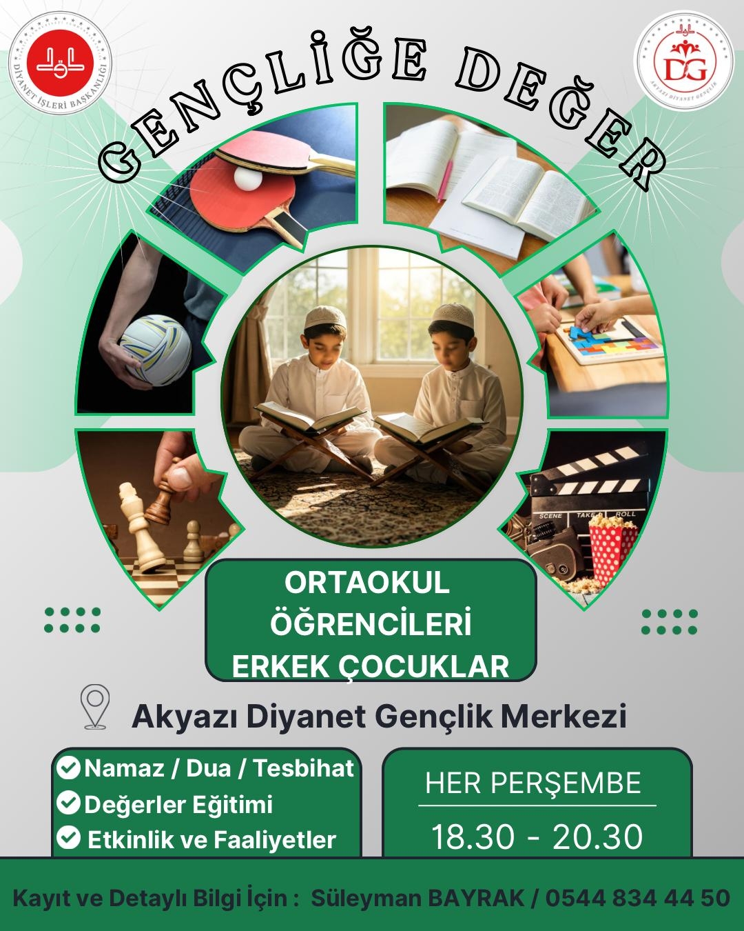 Akyazı'da lise ve ortaokul öğrencileri için Gençliğe Değer programı