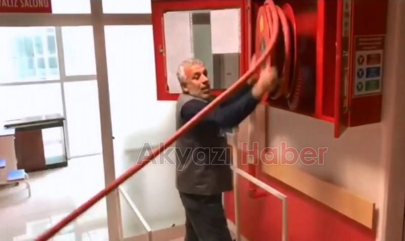 Akyazı Devlet Hastanesinde Yangın Tatbikatı